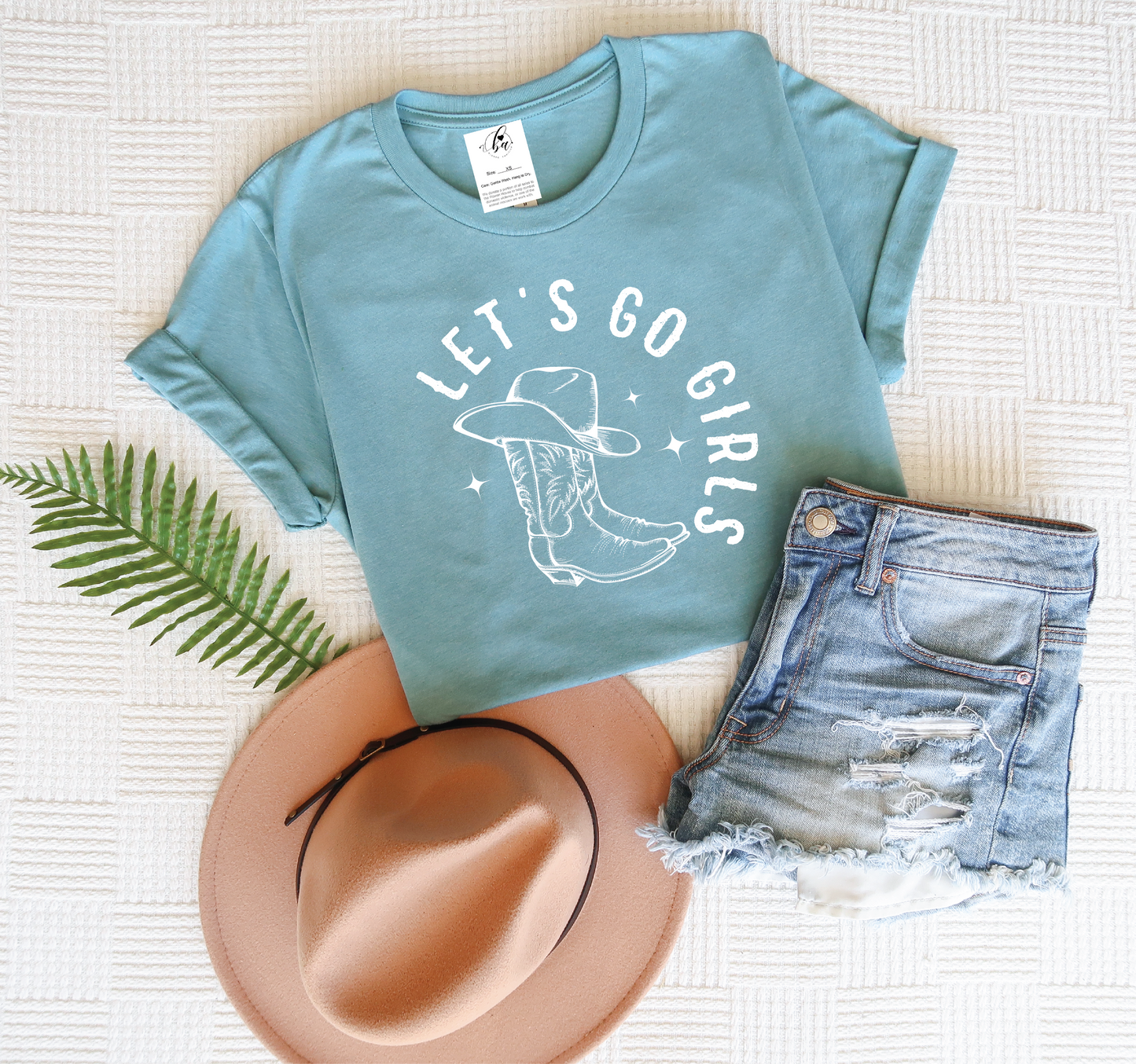 Let's Go Girls Tee Heather Blue Lagoon