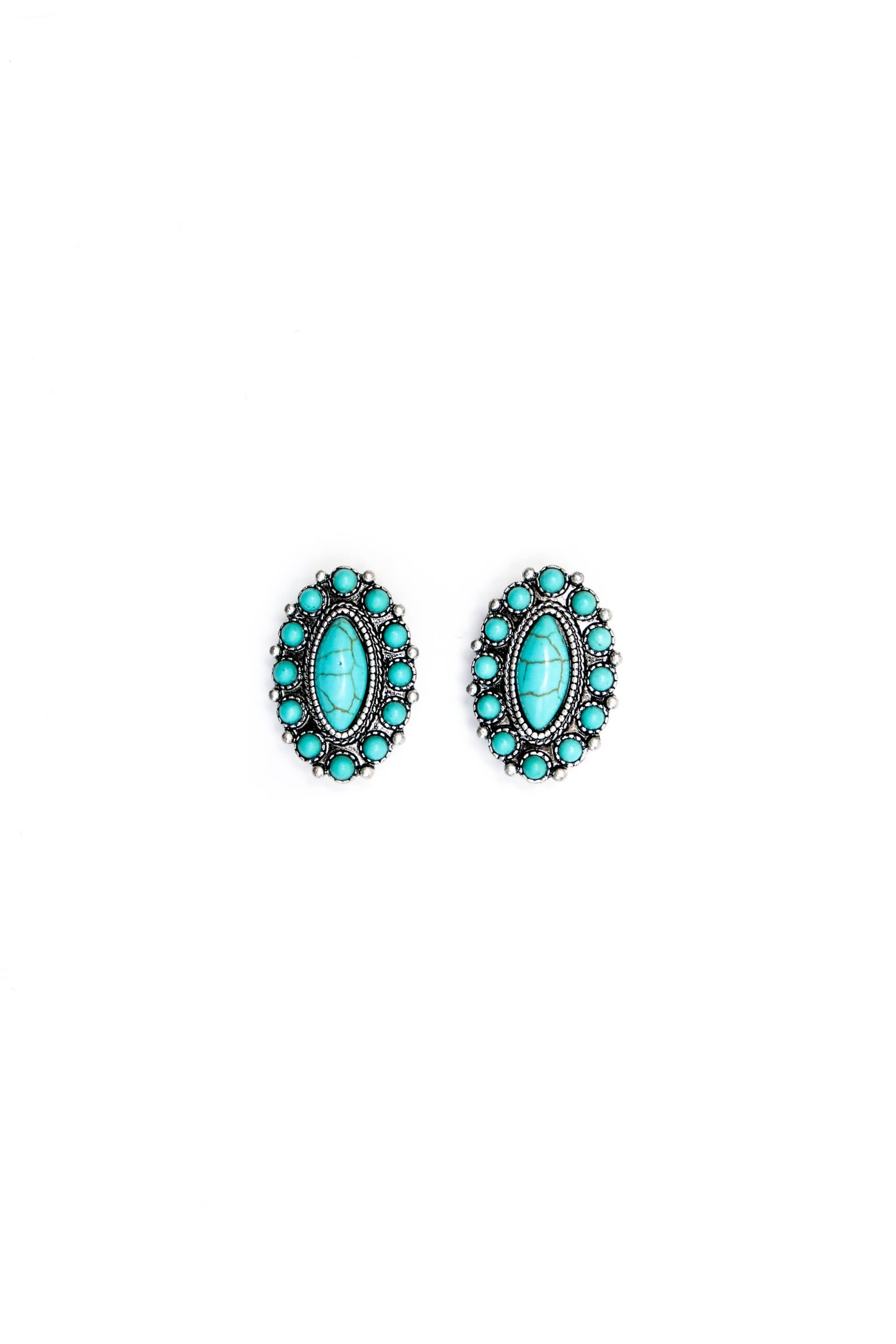 Elongated Turquoise Post Earring