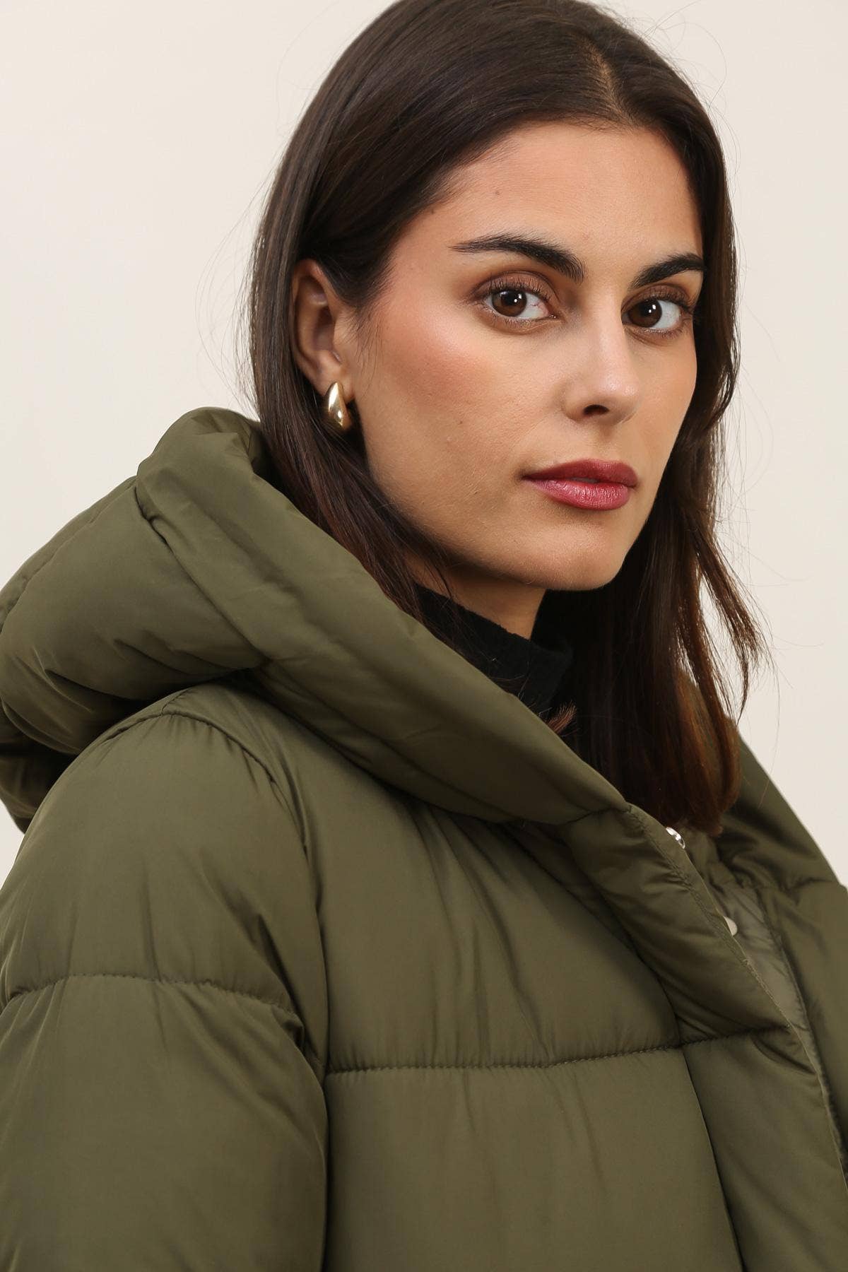 Long Down Jacket- Olive