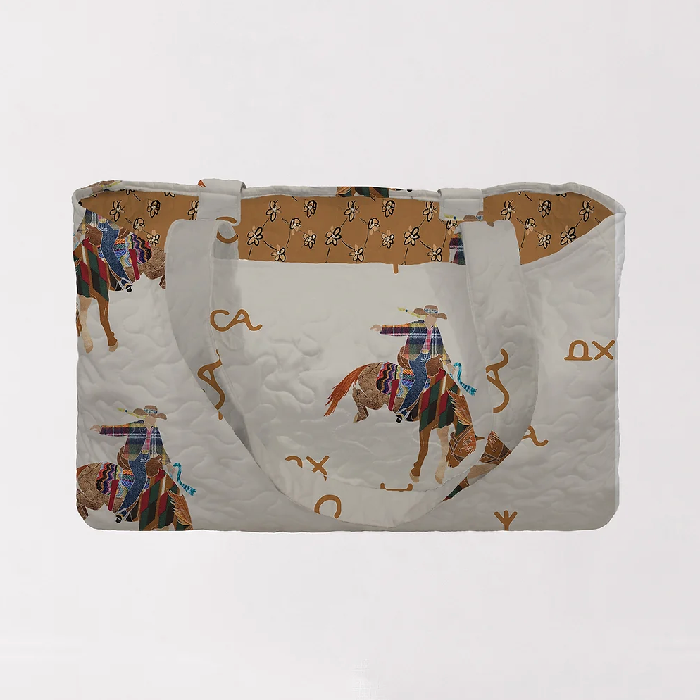 Casey Cowgirl Patchwork Linen Quilted Tote