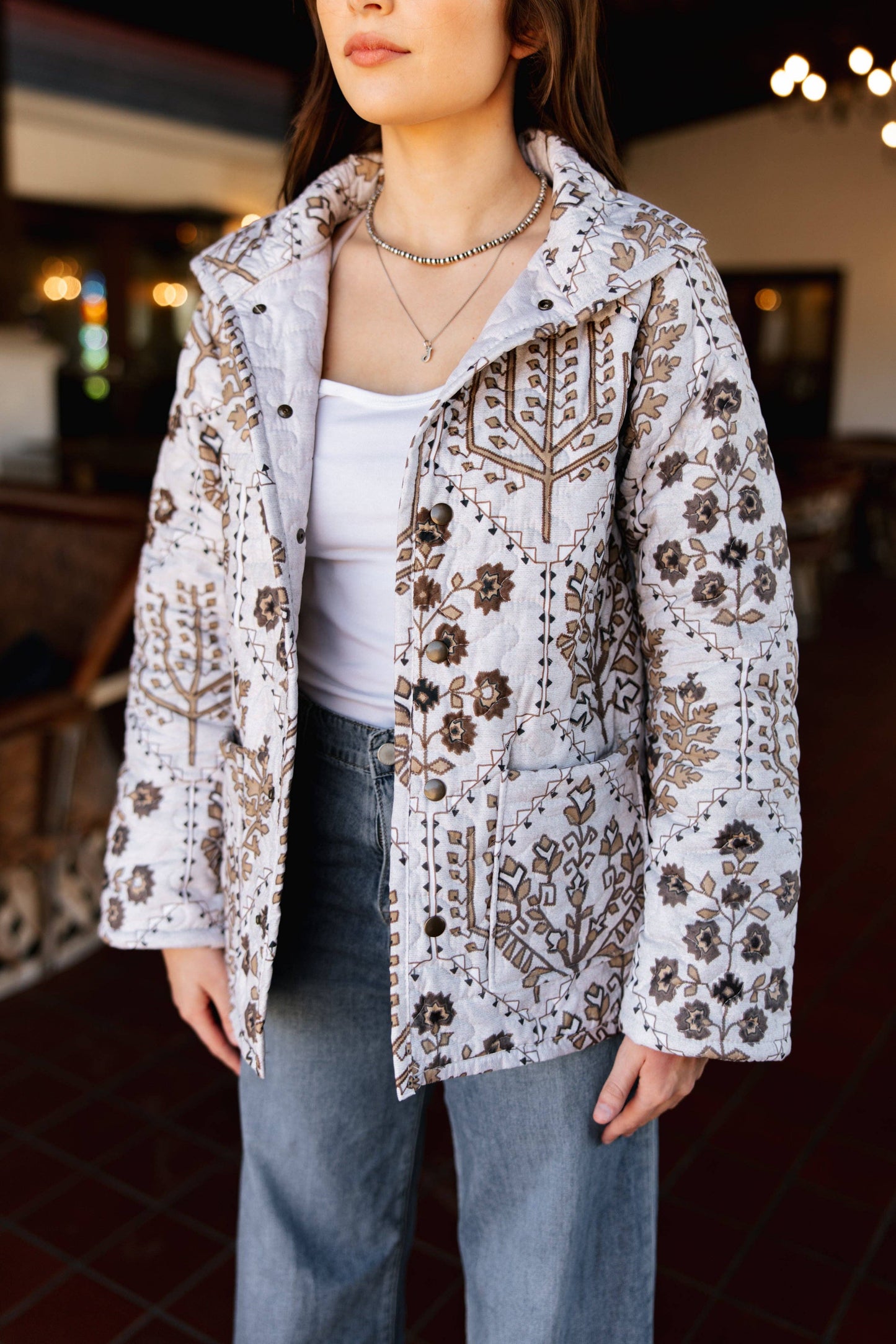 Tavi Neutral Quilted Snap Jacket