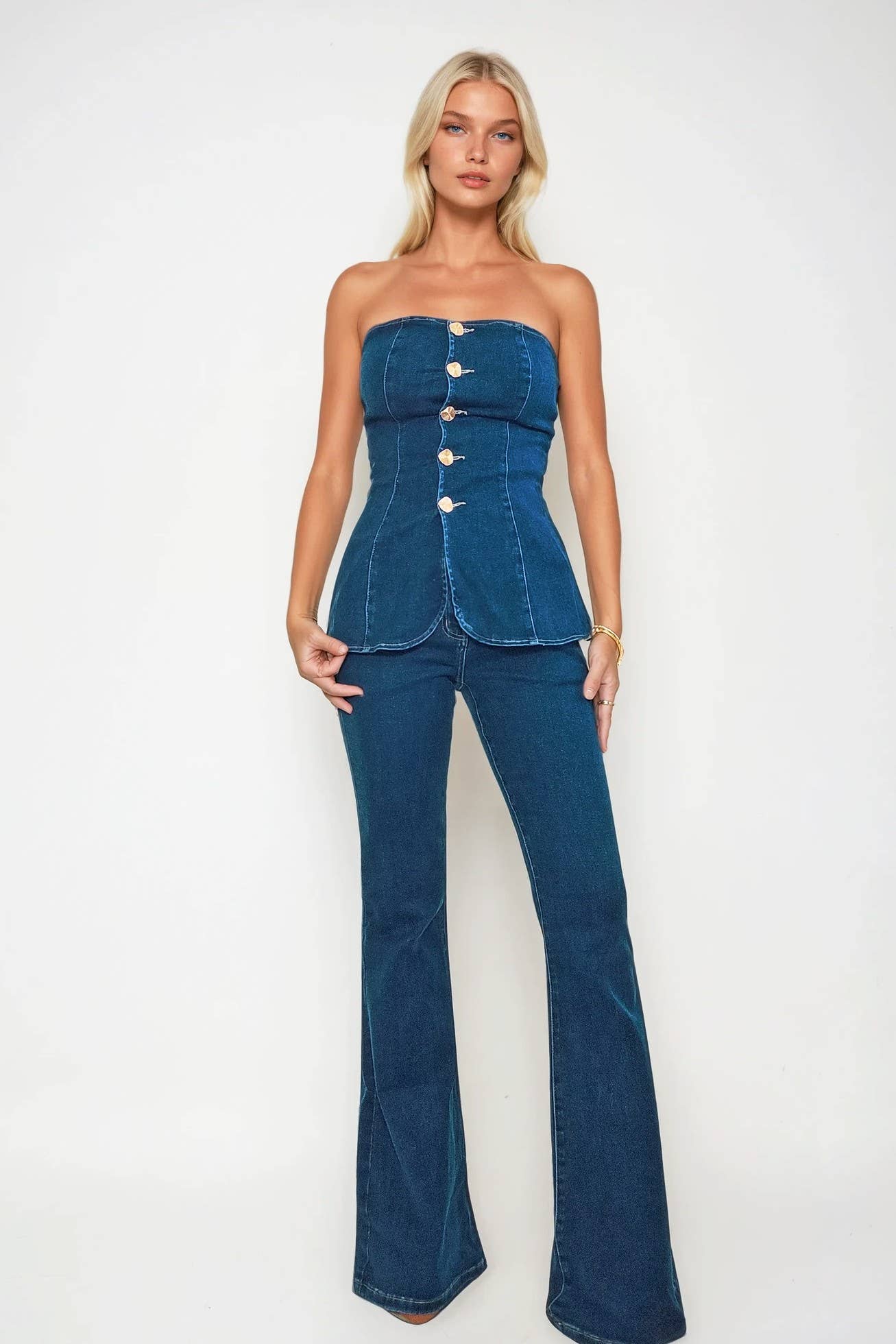 Strapless Denim Top