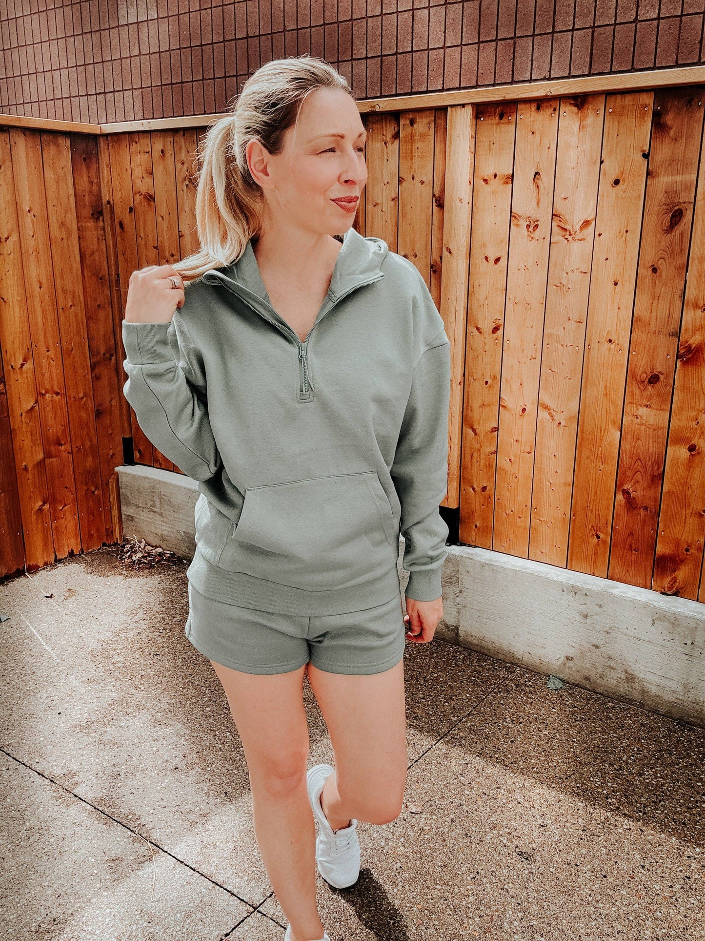 This Too Shall Pass Embroidered Ultimate 1/2 Zip Scuba Hoodie