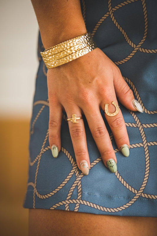 18K  White Gold Plated Adjustable Ring Set(only gold pictured)