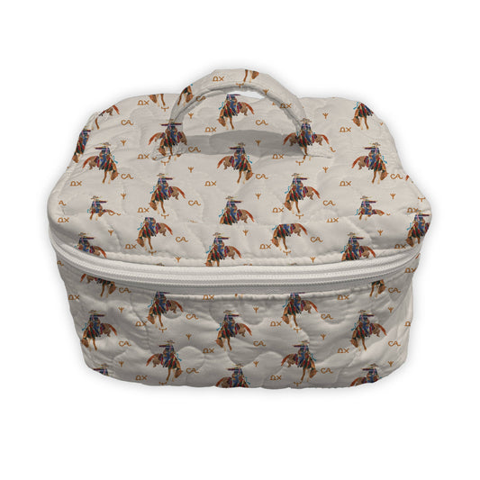 Casey Cowgirl Linen Quilted Travel Case