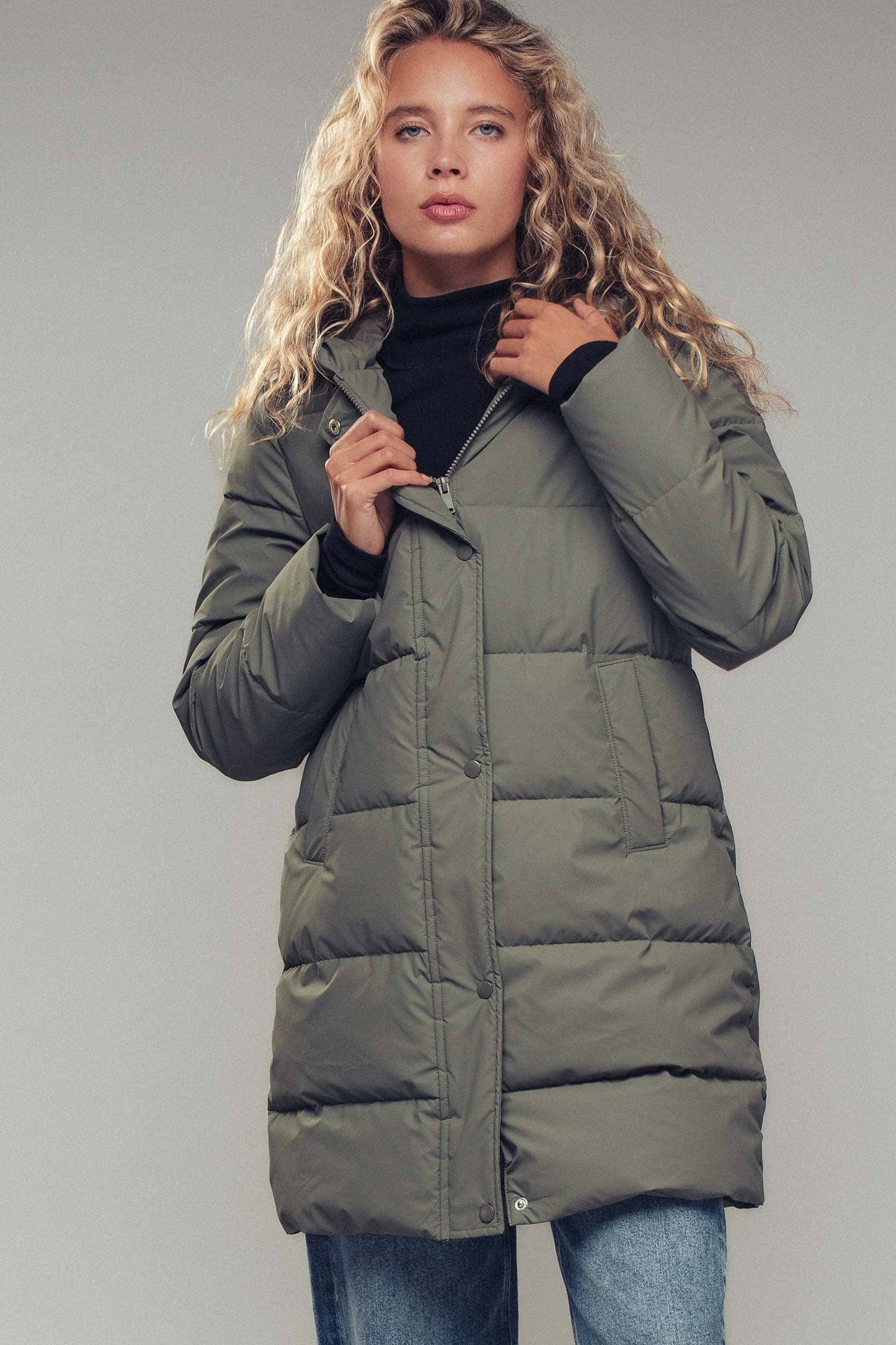 Hooded Longline Quilted Puffer Coat