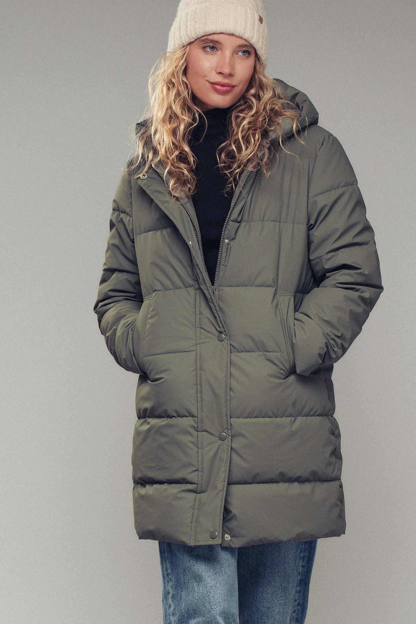 Hooded Longline Quilted Puffer Coat