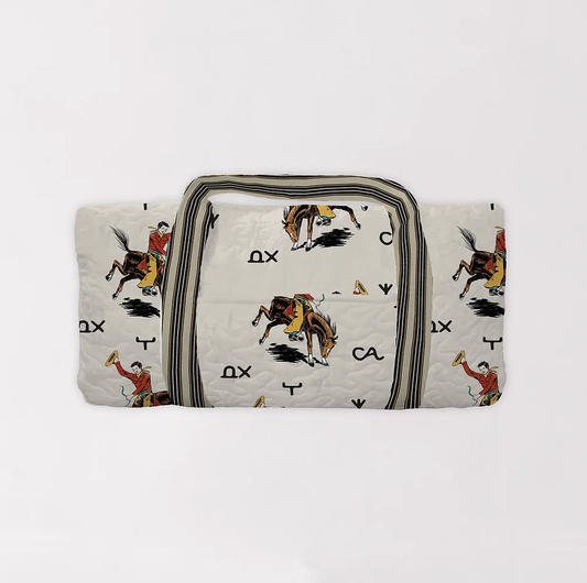 Lazy J Linen Quilted Weekender Duffle Bag