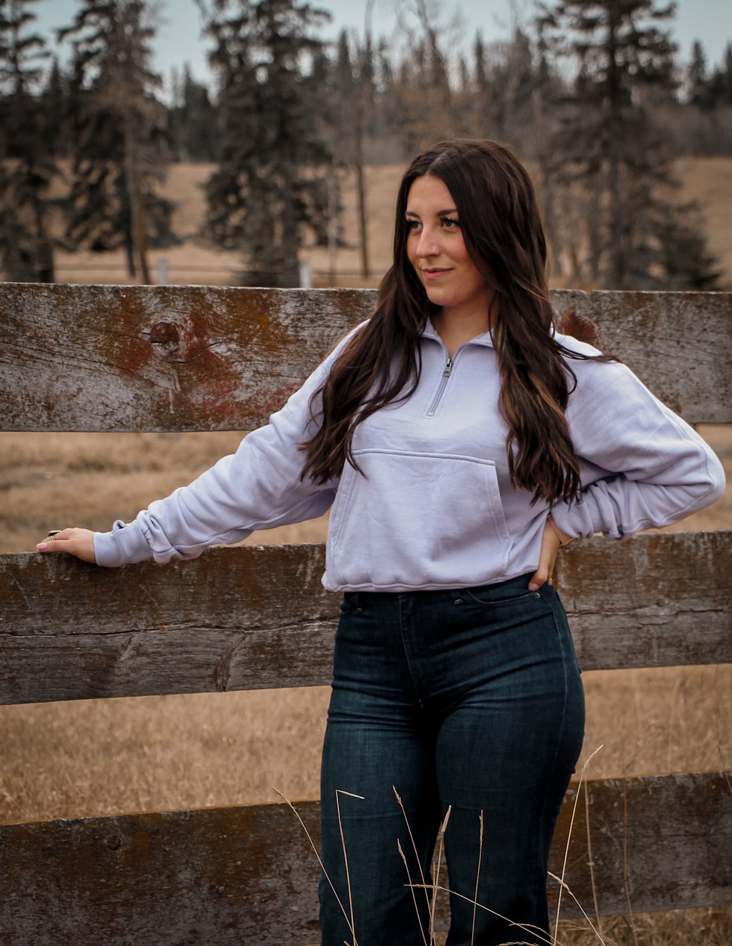 Lavender Quarter Zip Sweatshirt