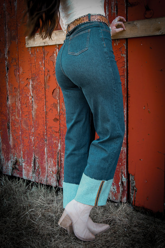Dark Wash Straight Leg Jeans