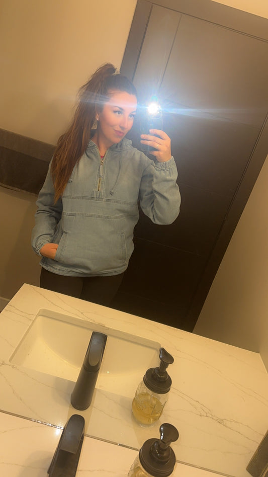 Denim 1/4 Zip