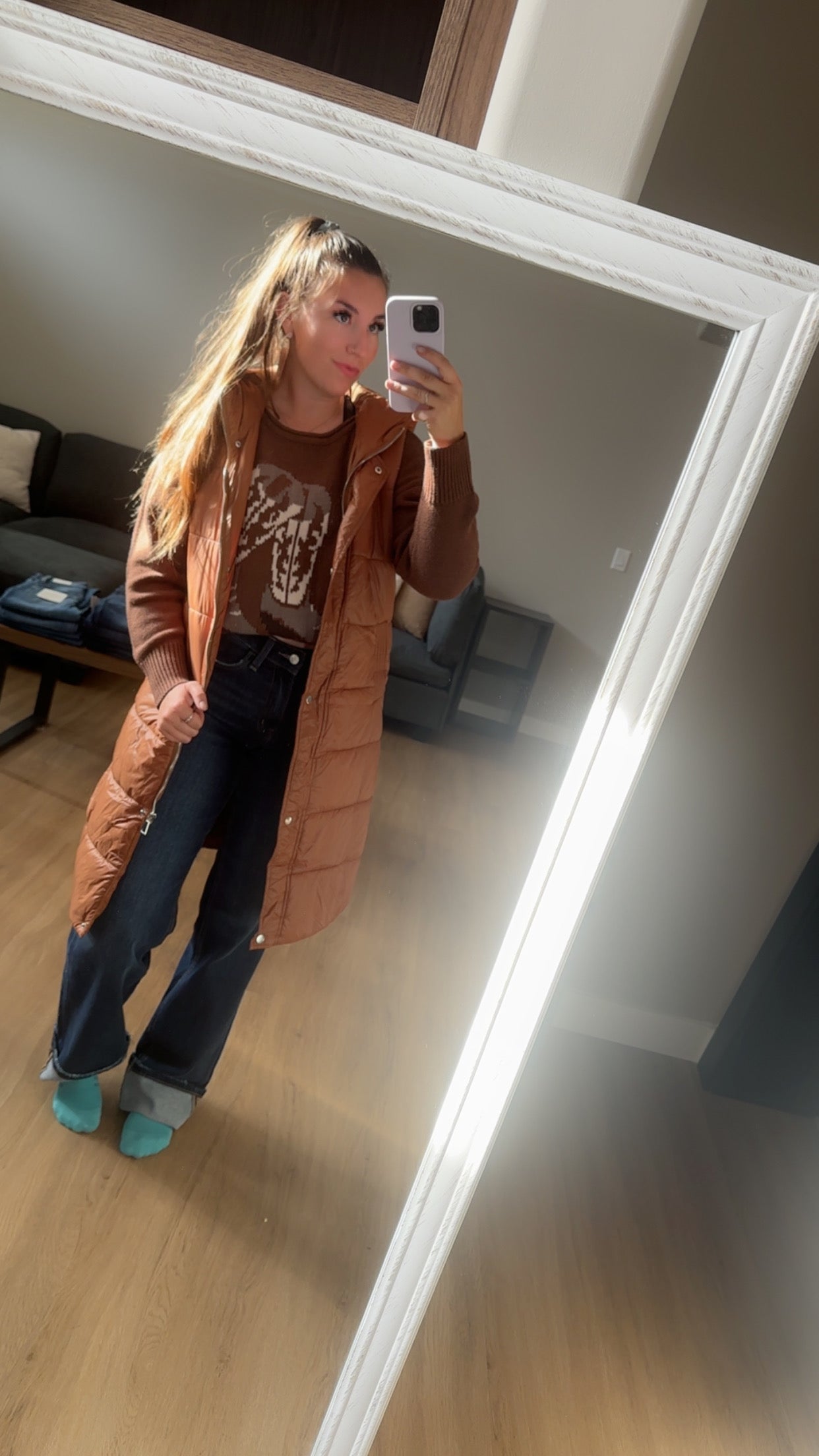 Hooded Long Quilted Vest