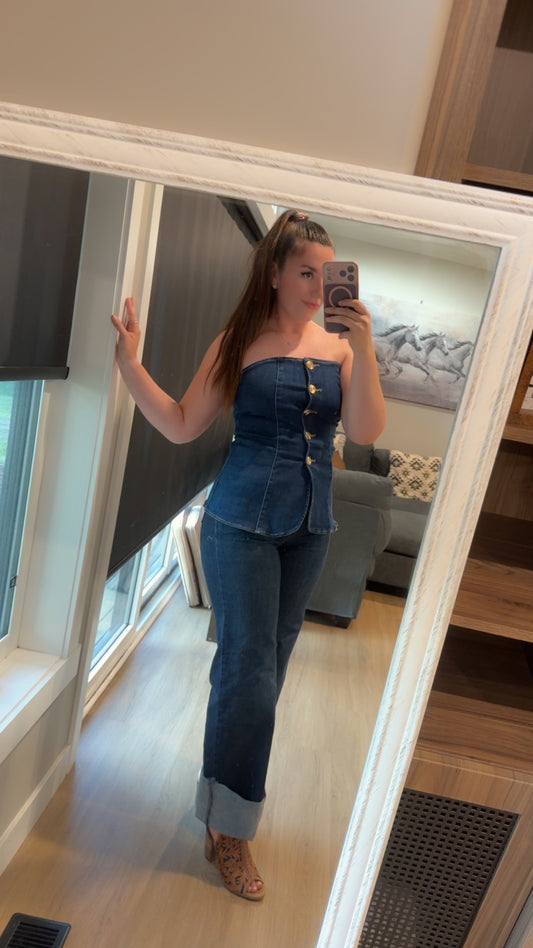 Strapless Denim Top