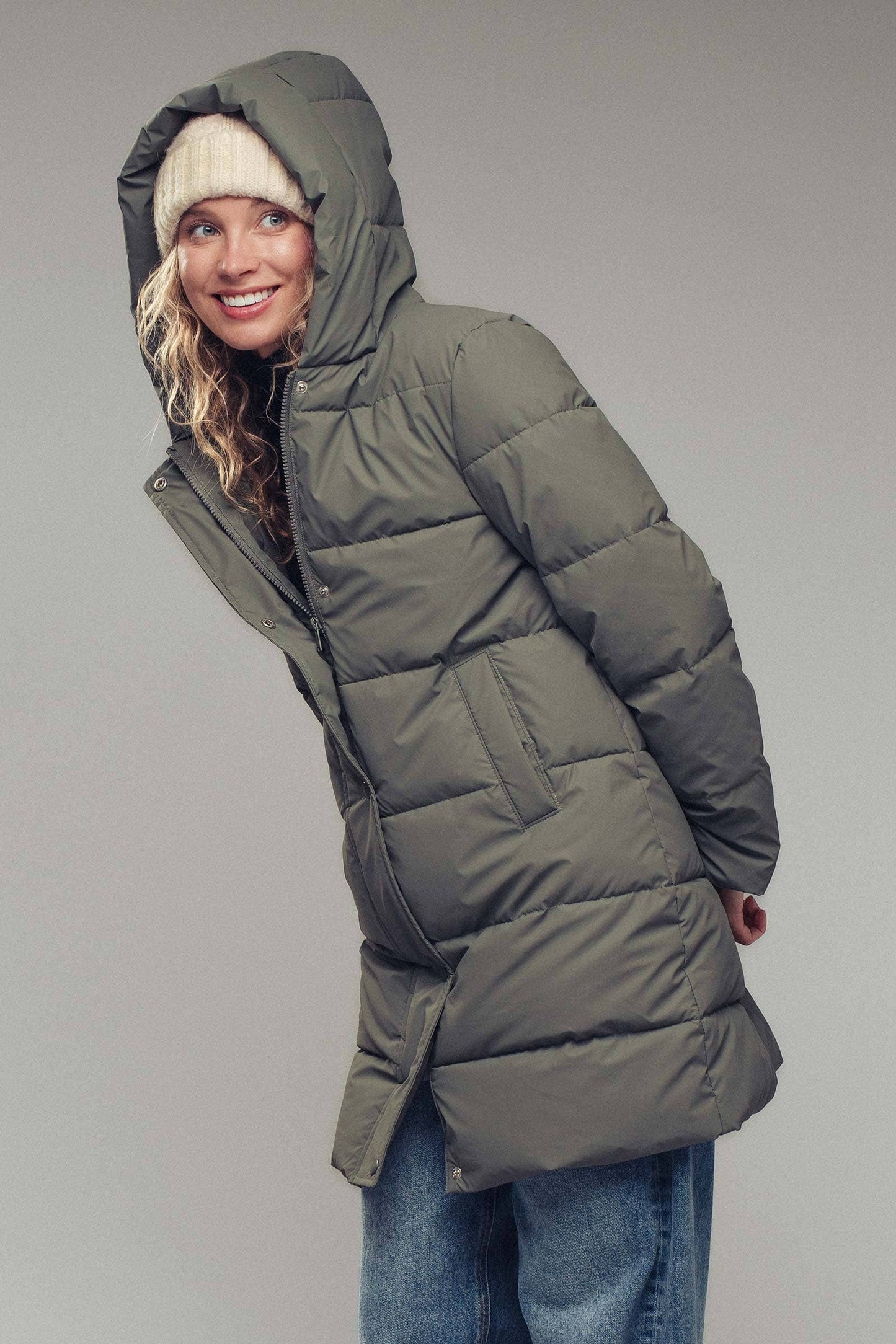 Hooded Longline Quilted Puffer Coat