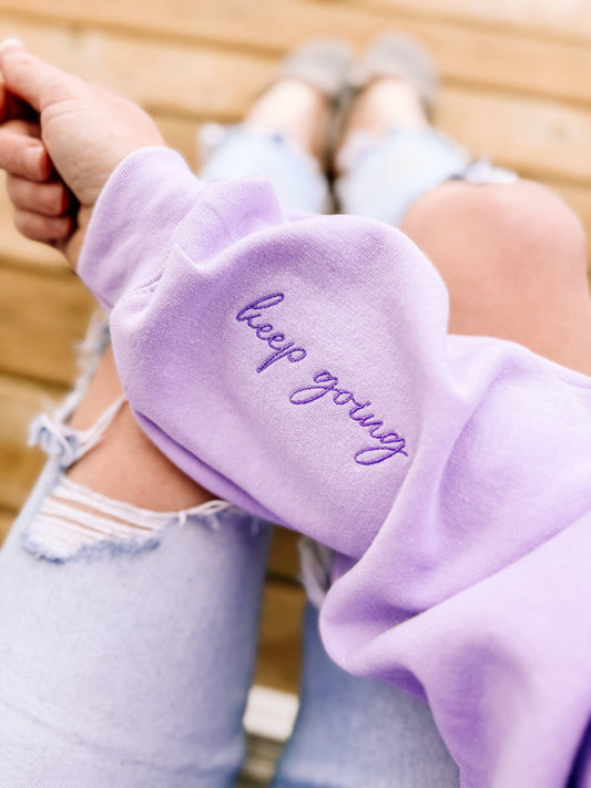 Keep Going Embroidered Hoodie