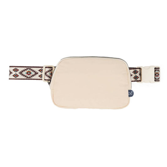 Aztec Patterned Belt Bag Beige